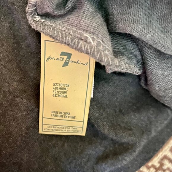 7FAM 7 for All Mankind V Neck Tee Shirt Distressed Black Youth Size Large NEW - Picture 6 of 7